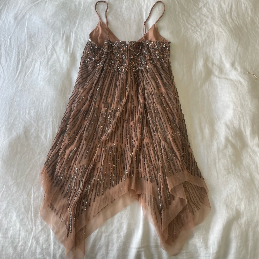 NWT Tularosa Naiya Mini Dress XS | Revolve Rose Gold Sequin Beaded Party Dress - Picture 5 of 6